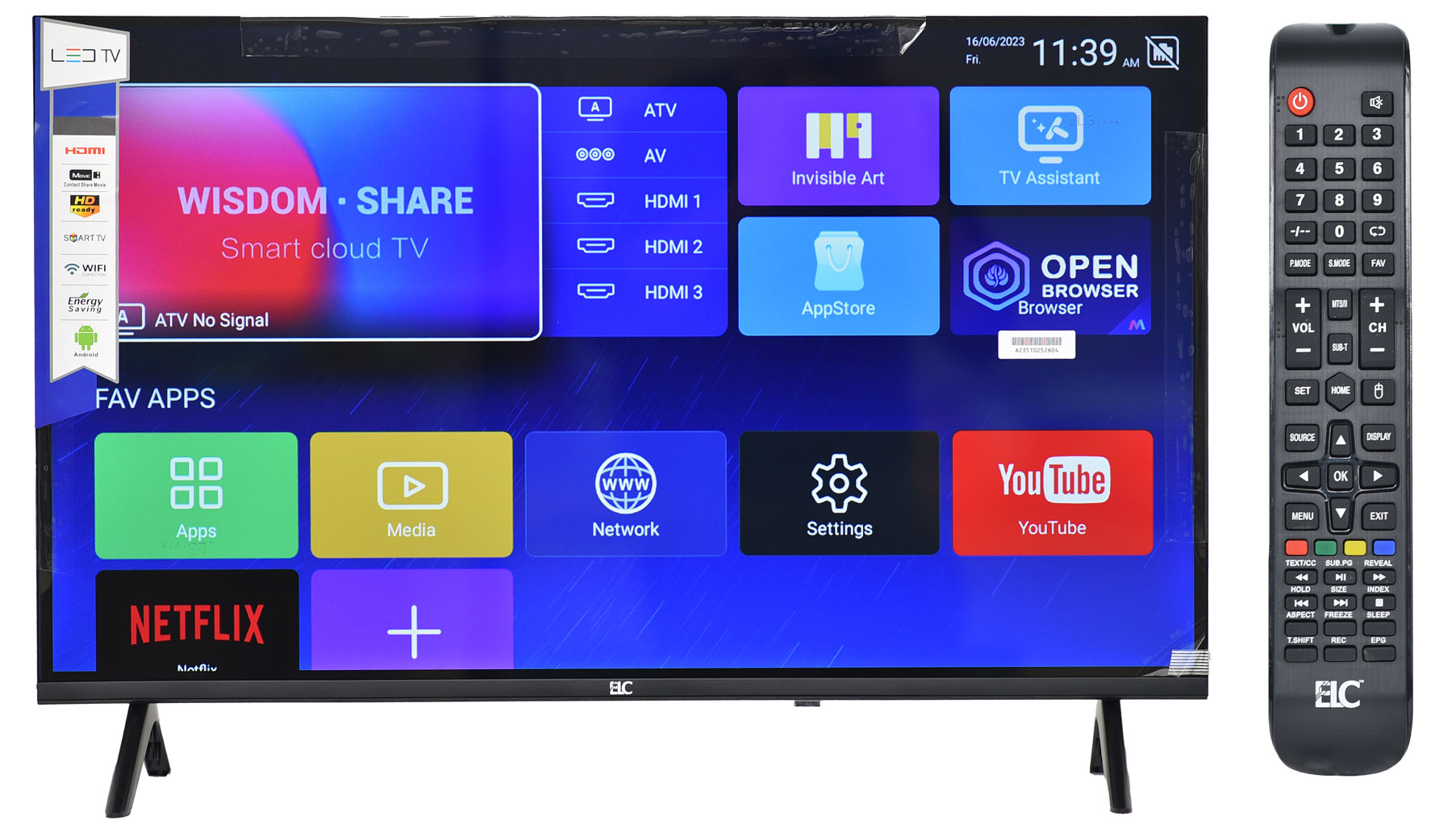 ELC TV 40" Inches Smart Android -ATV- (FrameLess)